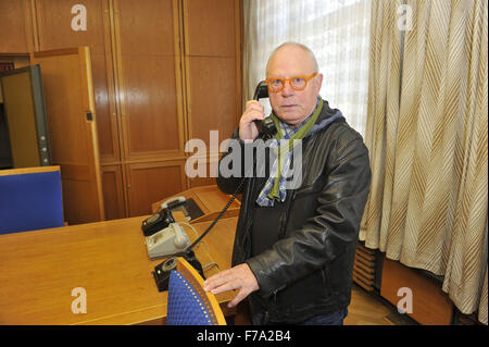 Photocall for the movie 'Erich Mielke - Meister der Angst' about former East German secret police chief Erich Mielke at his actual office.  Featuring: Kaspar Eichel Where: Berlin, Germany When: 27 Oct 2015 Stock Photo