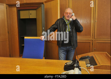 Photocall for the movie 'Erich Mielke - Meister der Angst' about former East German secret police chief Erich Mielke at his actual office.  Featuring: Kaspar Eichel Where: Berlin, Germany When: 27 Oct 2015 Stock Photo