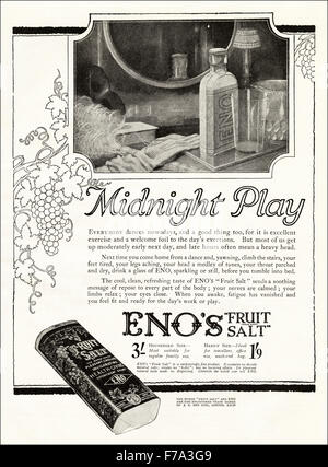 1920s advertisement. Advert dated 1923 advertising Eno's Fruit Salt Stock Photo