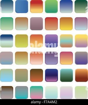 36 blank web gradient button on white background. Stock Vector