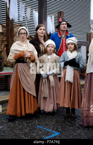 street urchins perform at the victorian festival of christmas 2015 portsmouth england uk Stock Photo
