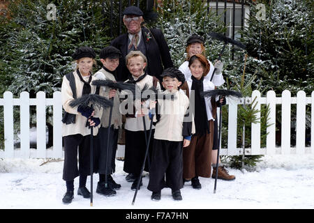 chimney sweeps perform at the victorian festival of christmas 2015 portsmouth england uk Stock Photo