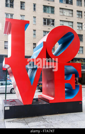 Love sculpture, Manhattan, New York, USA Stock Photo