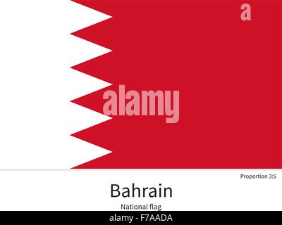Flag of Bahrain official colors and proportions, vector image Stock ...