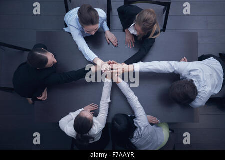 People with their hands together. Business team work concept Stock Photo