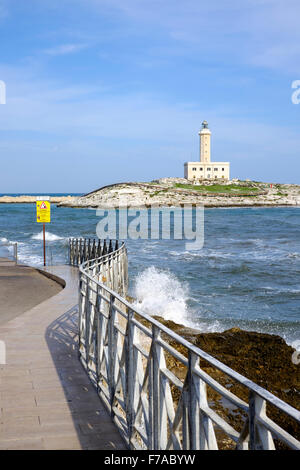 Lighthouse on the islet of Santa Eufemia, Vieste, Gargano Peninsula, Puglia, Italy Stock Photo