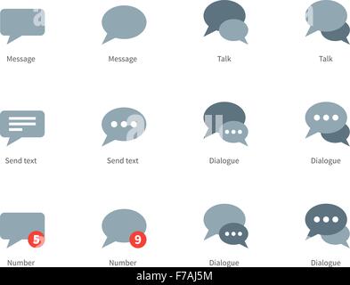 Chat icon set. Dialog symbol. Communication concept. Vector ...