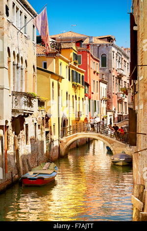 Bridge over the canal, Venice, Veneto, Italy, UNESCO Stock Photo