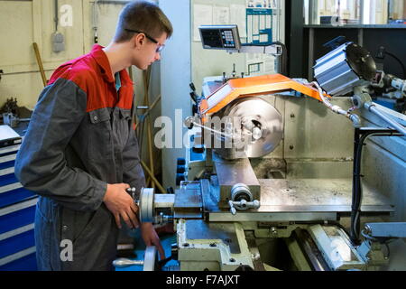 Nov 19, 2015 - Rotterdam, Netherlands - A student metalworker. Goal of the unique cooperation between two colleges Albeda and Zadkine  is to stimulate innovative technical know-how in the port area Rotterdam. A new report says skilled workers like carpenters, electricians and plumbers are in very short supply. Skilled workers in America are also hard to find. It's actually a worldwide problem. (Credit Image: © Hans Van Rhoon/ZUMA Wire/ZUMAPRESS.com) Stock Photo
