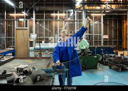 Nov 19, 2015 - Rotterdam, Netherlands - A teacher is preparing an assignment which students must carry out. Goal of the unique cooperation between two colleges Albeda and Zadkine is to stimulate innovative technical know-how in the port area Rotterdam. A new report says skilled workers like carpenters, electricians and plumbers are in very short supply. Skilled workers in America are also hard to find. It's actually a worldwide problem. (Credit Image: © Hans Van Rhoon/ZUMA Wire/ZUMAPRESS.com) Stock Photo