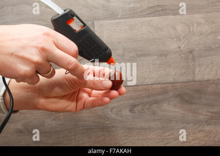 Handmade using hot melt gun (Close-up, Shallow DOF). Stock Photo