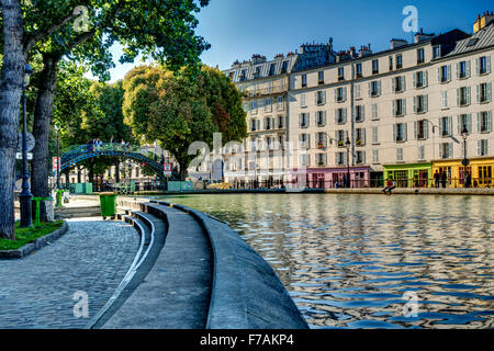 Canal Saint Martin Paris France Stock Photo