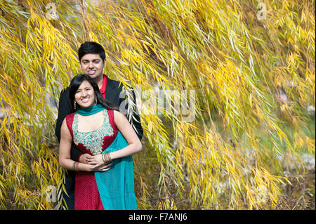 Happy Young Indian Couple Posing Stock Photo - Alamy