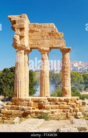 Agrigento, Temple of Castor and Pollux (Dioscuri temple), Valley of Temples (Valle dei Templi), Sicily, Italy Stock Photo