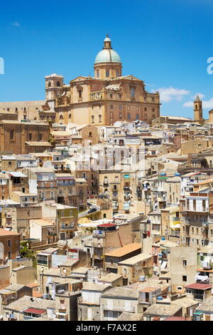 Piaza Armerina, old town, Baroque Cathedral from 1768, Sicily, Italy Stock Photo