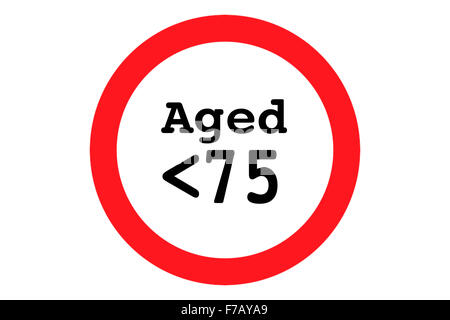 A circular road sign with an age limit Stock Photo