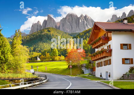 Val Di Funes, Tyrol Province, Alps, Dolomites Mountains, Italy Stock Photo