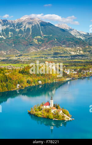 Autumn Lake Bled, Julian Alps, Slovenia Stock Photo