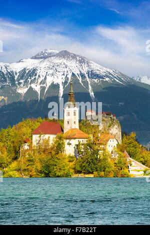 Slovenia - Lake Bled, Julian Alps Stock Photo
