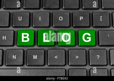 blog word on keyboard, technology concept Stock Photo
