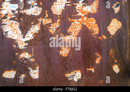 Rusty metal wih dirt. Rusty and battered metal Stock Photo