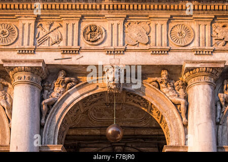 Venice, Italy, Biblioteca Nazionale Marciana exterior, entrance detail of facade Stock Photo