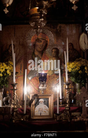 The small Coptic Chapel in the rear of the Aedicula of the Church of ...