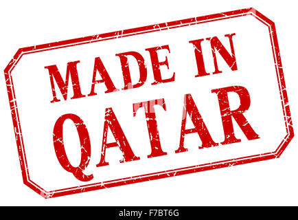 Qatar - made in red vintage isolated label Stock Photo