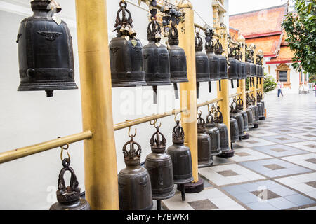 Bells in Wat Phra That Doi Suthep Stock Photo