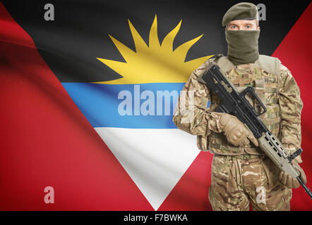 Gun salute from the army and police on Independence Day celebrations, St  Johns, Antigua Stock Photo - Alamy