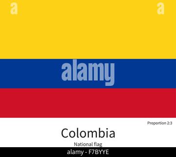 Colombia flag. Official colors and proportions. National Colombia flag ...