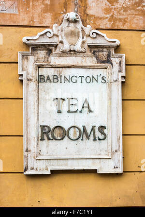 Babington's Tea Rooms name sign at the Spanish Steps, Rome Italy Stock Photo