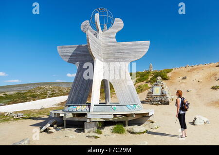 Border of the Polar Artic Circle, Saltfjellet, Norway Stock Photo