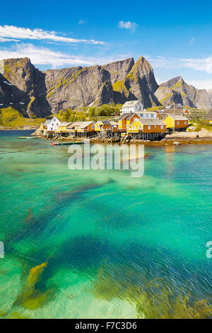 Fishermen houses rorbu, Lofoten Islands, Norway Stock Photo
