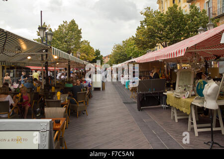 Large market street in Nice, France Stock Photo