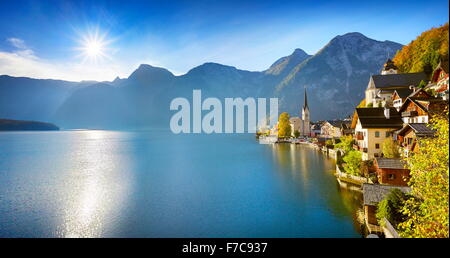 Hallstatt mountain village, Salzkammergut, Austrian Alps, Austria, UNESCO Stock Photo