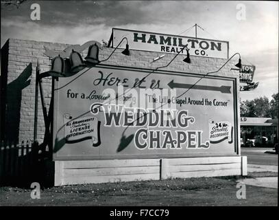 1968 - Weddings Are The Industry Here: Chapels Compete For Customers By High-Power Advertising: One of the hundreds of advertisement hoardings which announce suitable places to get married ''the Las Vegas way''. There are more than 25 such chapels in the desert-oasis town of Las Vegas, now more famous then Reno for wedding and divorce and gambling. Little Wedding Chapel © Keystone Pictures USA/ZUMAPRESS.com/Alamy Live News Stock Photo