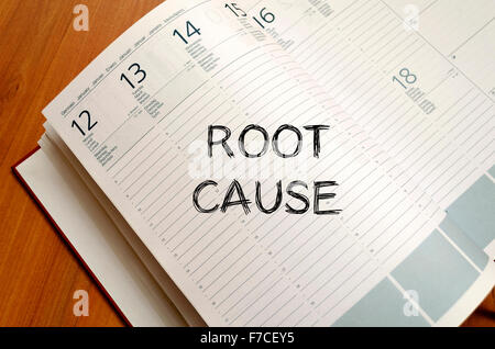 Roor cause text concept write on notebook with pen Stock Photo