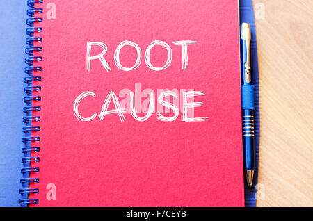 Roor cause text concept write on notebook with pen Stock Photo