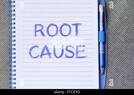 Roor cause text concept write on notebook with pen Stock Photo