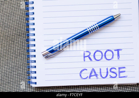 Roor cause text concept write on notebook with pen Stock Photo