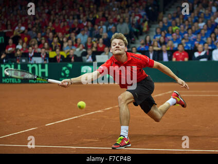 Gent, Belgium, November 29, 2015, Davis Cup Final, Belgium-Great Britain, day three, David Goffin (BEL) Photo: Tennisimages/Henk Koster/Alamy Live News Stock Photo