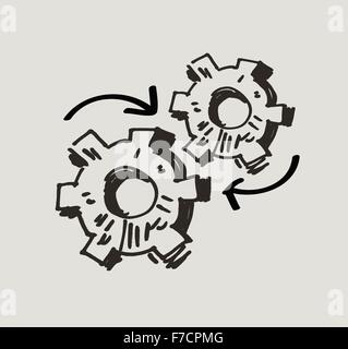 doodle industry factory process plant pollution Stock Vector Image ...