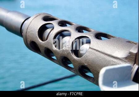 The close view of Browning Machine Gun Stock Photo