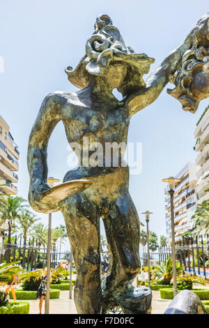 bronze sculptures by Dalí in Marbella Andalucia Spain Stock Photo