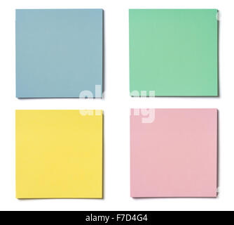 Set pieces of paper on white background, isolated Stock Photo