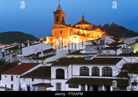 Urban view at dusk, Galaroza, Huelva province, Region of Andalusia, Spain, Europe Stock Photo