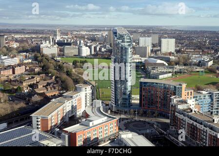 Aerial view of Portsmouth city centre Hampshire UK Stock Photo