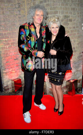 Brian May, Anita Dobbson at the Classic Rock Roll of Honour 2015  at The Roundhouse on November 11, 2015 in London, England Stock Photo