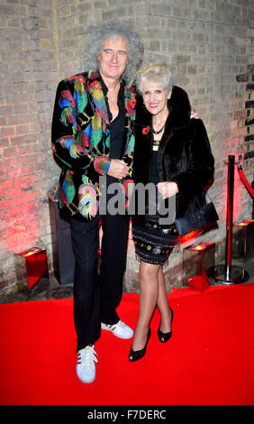 Brian May, Anita Dobbson at the Classic Rock Roll of Honour 2015  at The Roundhouse on November 11, 2015 in London, England Stock Photo